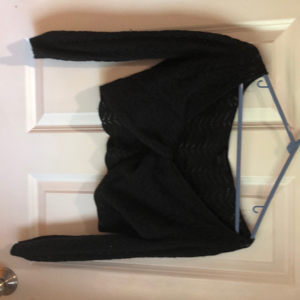 Black light knitted sparkly cover up